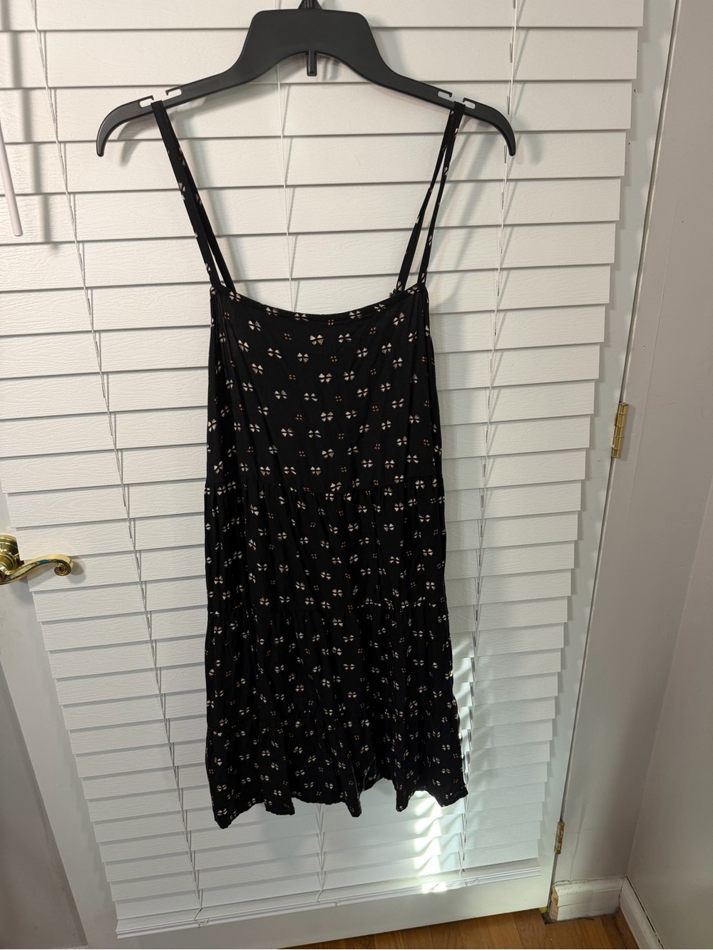 Old Navy Black Mini Dress with Cream Floral Print